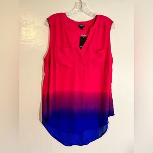 NWT Torrid Harper pink dip dye blue sleeveless top
